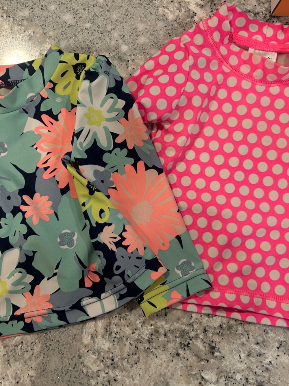 Girls' Floral & Pink Polka Dot Swim Tanks